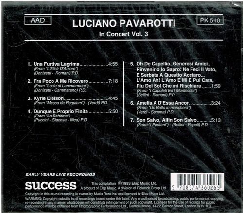 Lusiano Pavarotti in concert vol3