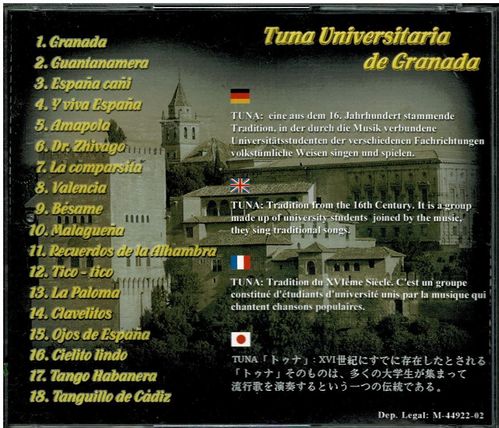 Tuna Universitaria de Granada - Guantanamera, Granada ym käyt. soi hyvin